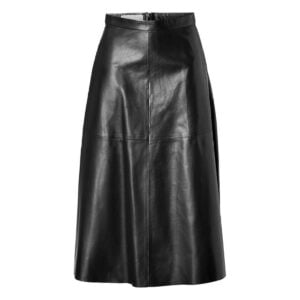 A Line Leather Skirt
