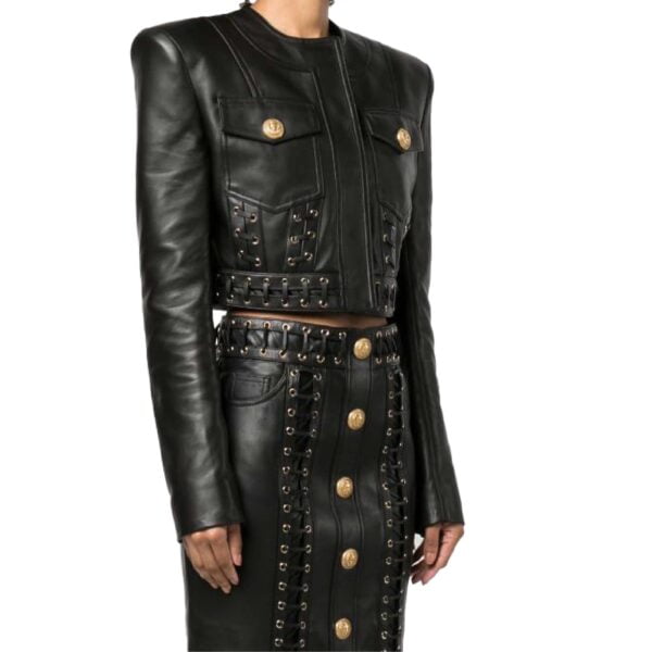 lambskin leather jacket womens full view
