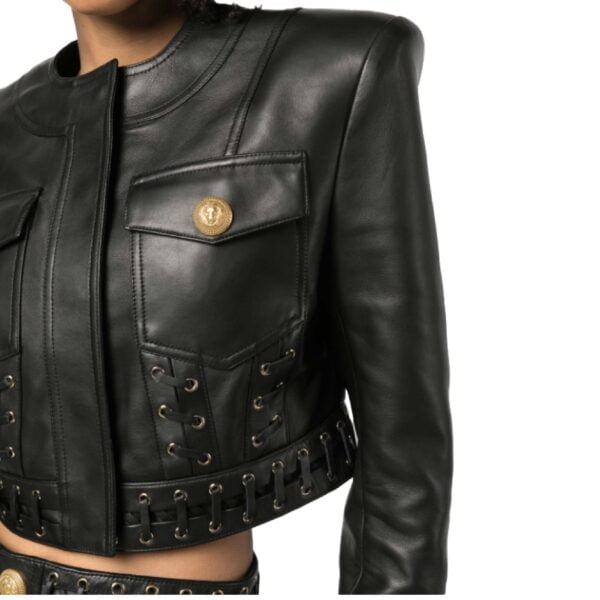 lambskin leather jacket womens fside view