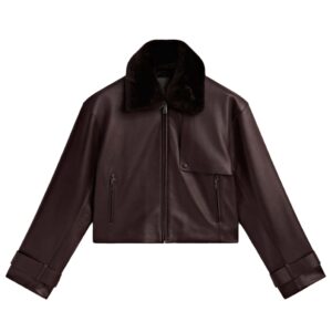 Leather Jacket With Fur Collar Womens