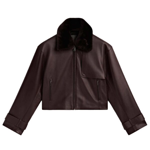 Leather Jacket With Fur Collar Womens