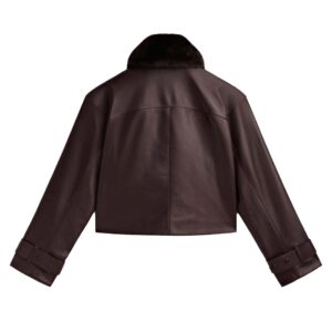 Leather Jacket With Fur Collar Womens