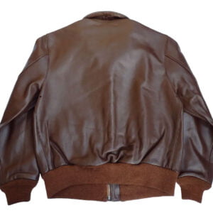 Brown Leather Bomber Jacket