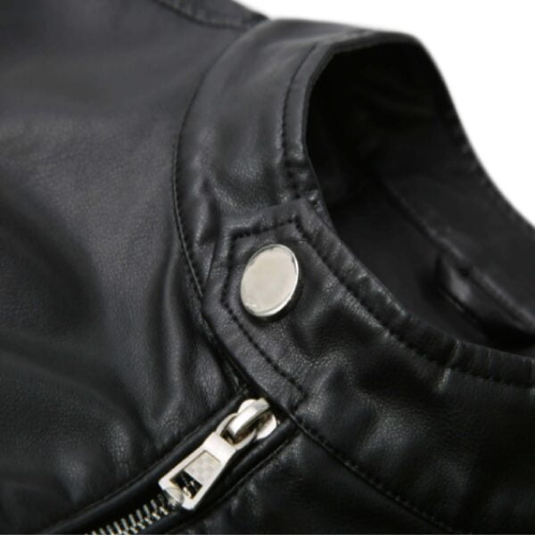 Custom Leather Jacket Style Zipper Detail