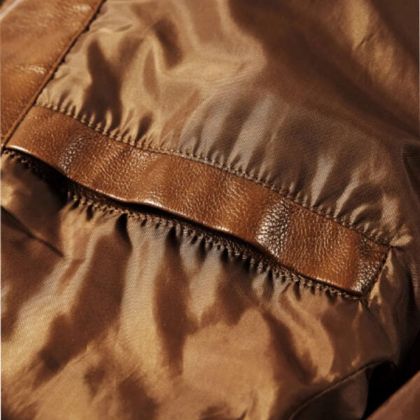 Men’s Brown Vintage Leather Jacket pocket