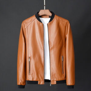 Leather jacket slim men’s leather jacket