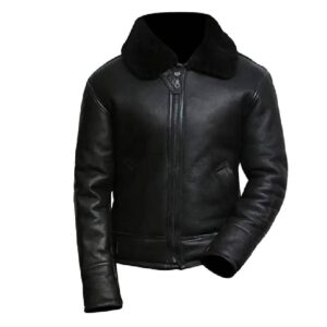 Black Leather Aviator Jacket