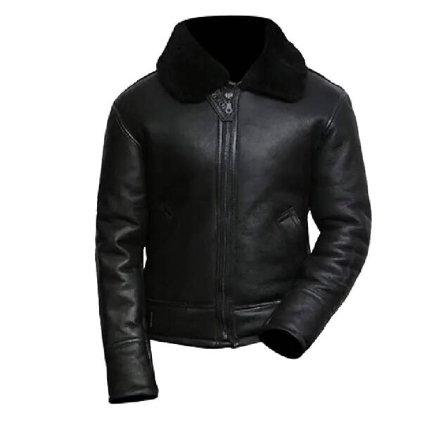 Black Leather Aviator Jacket
