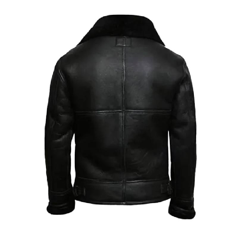Black Leather Aviator Jacket