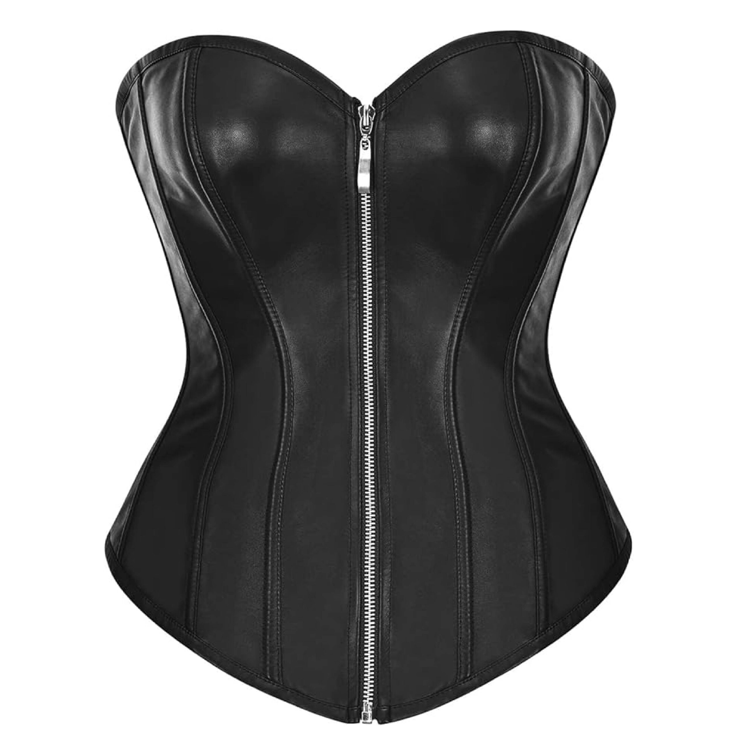 Black Faux Leather Corset Top