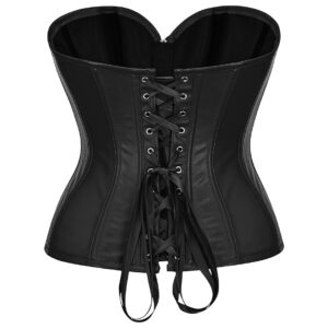 Black Faux Leather Corset Top