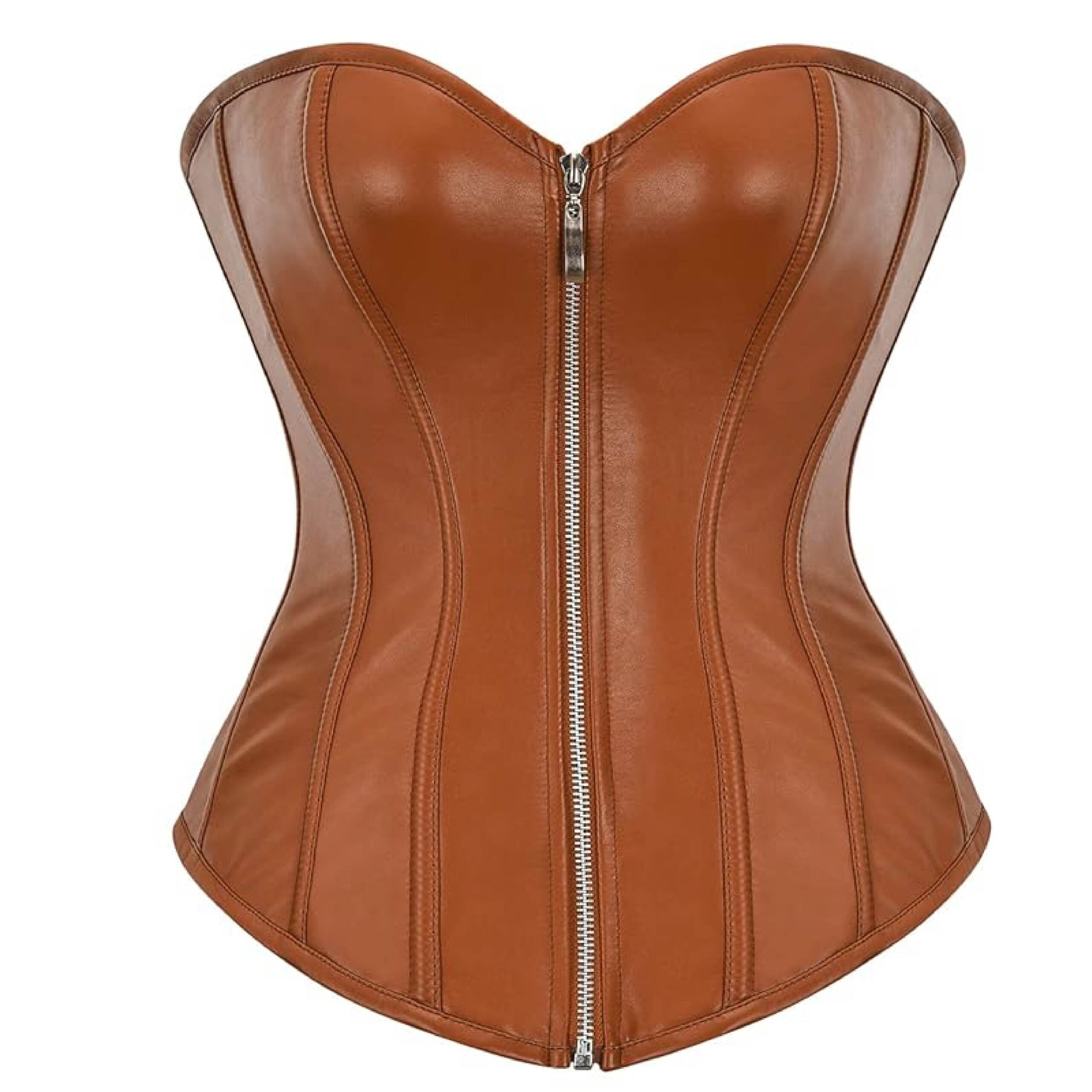 Brown Leather Corset Top