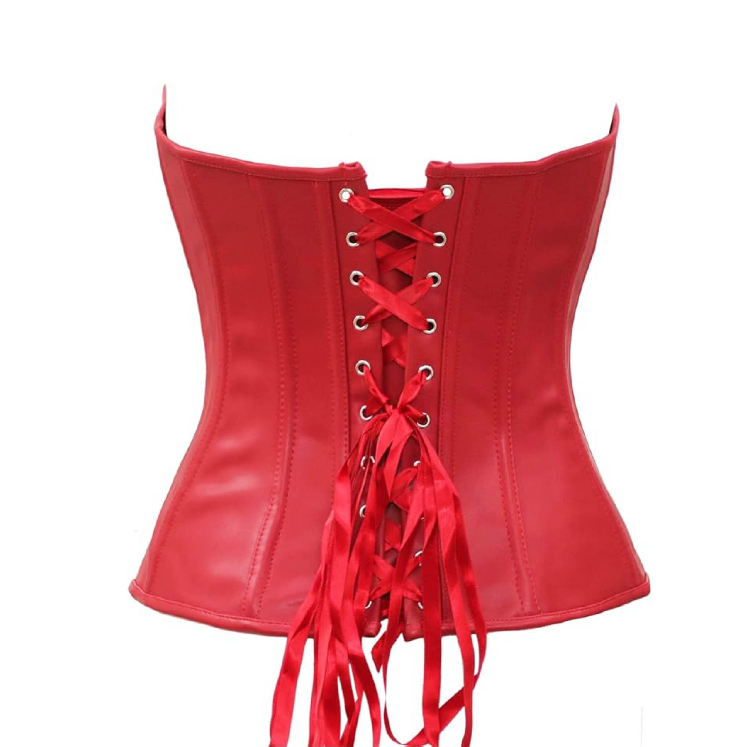 Red Leather Corset Top