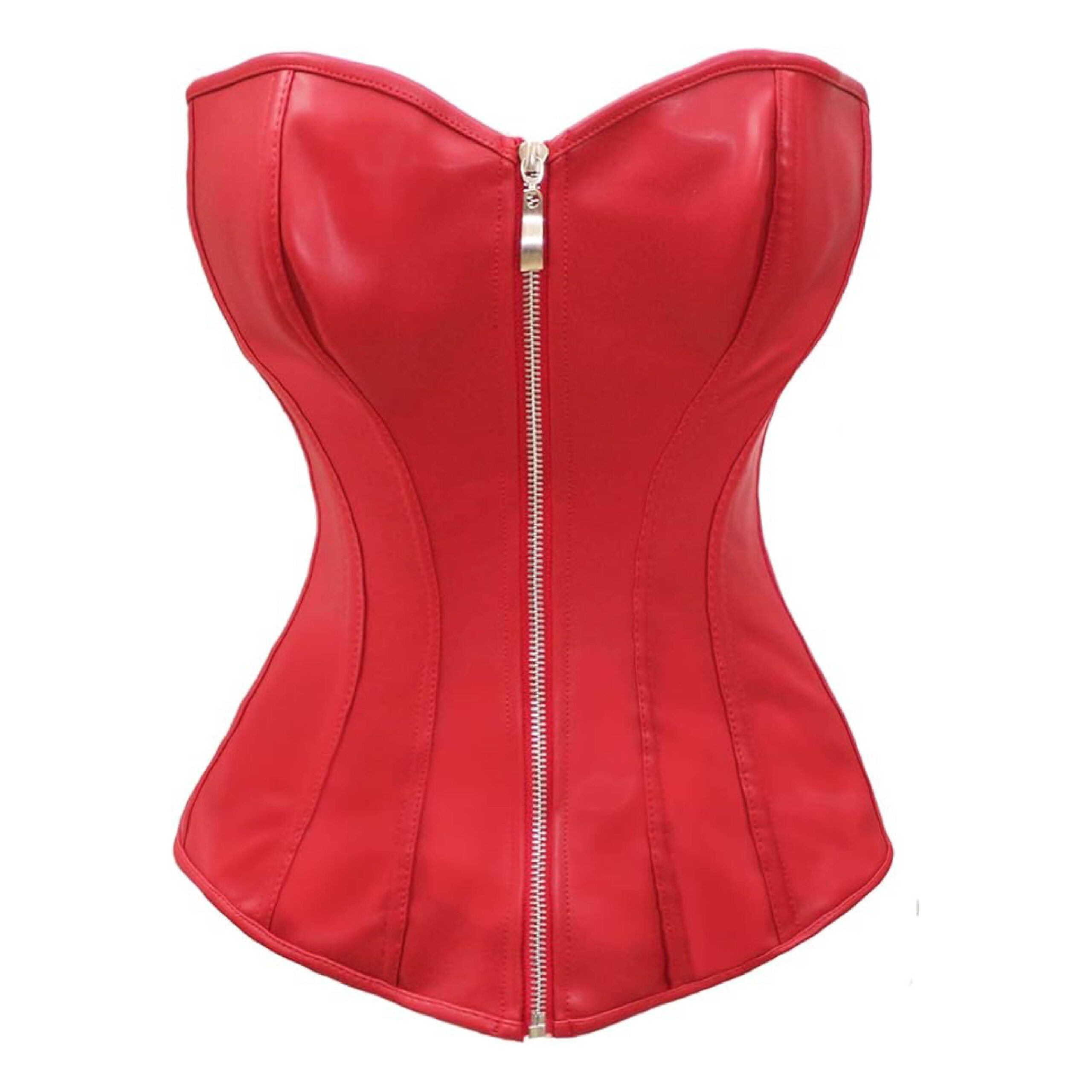 Red Leather Corset Top